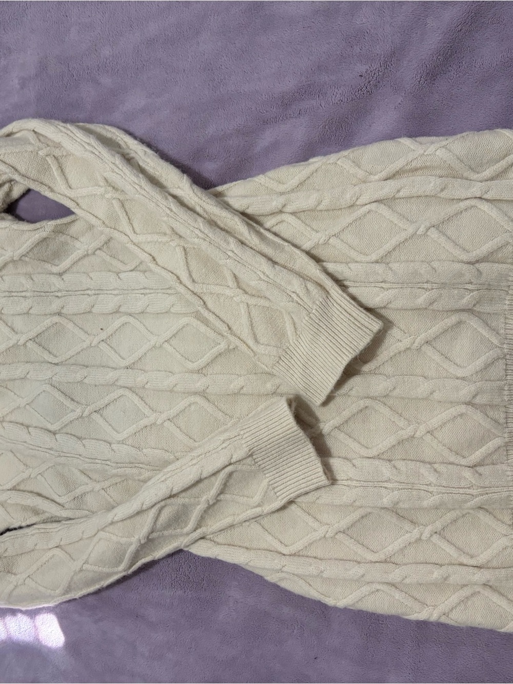 Cream Cable Knit Women’s Sweater Dress